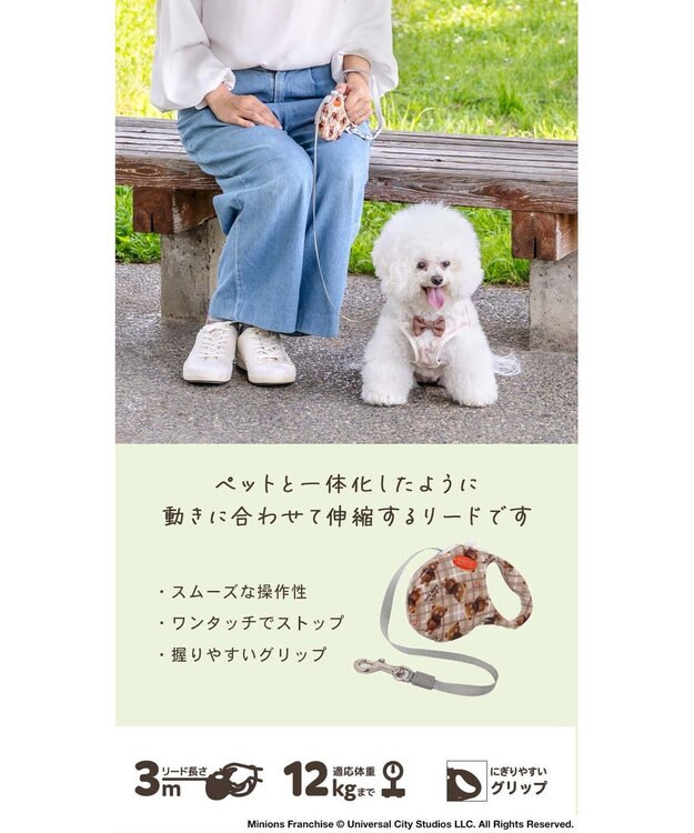 PET PARADISE ミニオン ティム 伸縮リード ブラウン