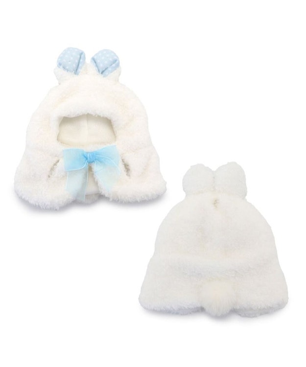 Mother garden しろたん ついてきちゃうマスコット 着せ替え服 《うさぎポンチョ 白》 単品 うさぎポンチョ 白