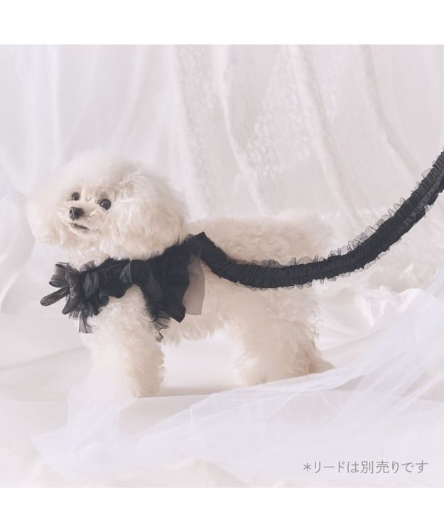 PET PARADISE cherircouture フリフリハーネス 《ブラック》 小型犬 Ｓ ブラック