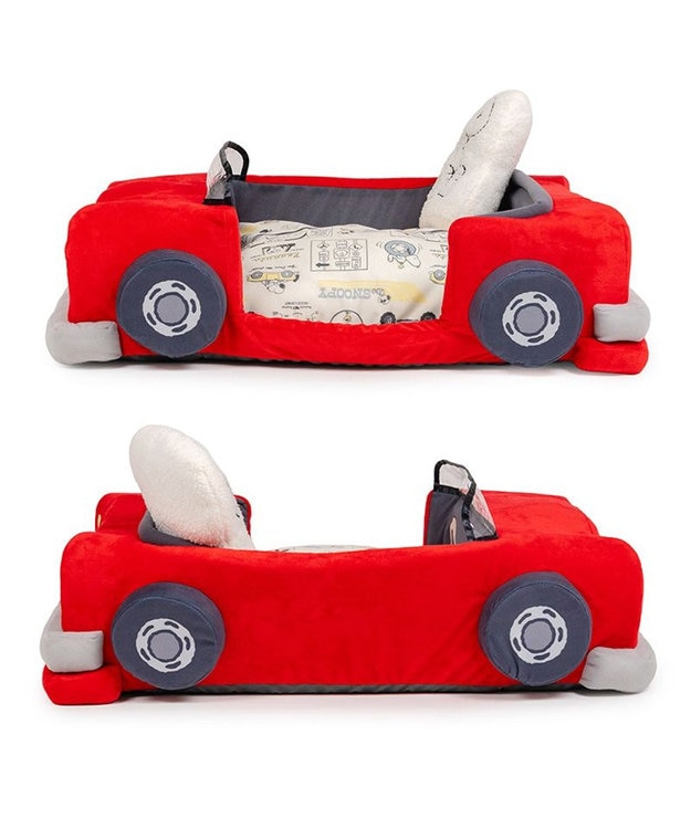PET PARADISE スヌーピー マイカーカドラー 《レッド》 71×47cm Ｍ 小型犬 レッド