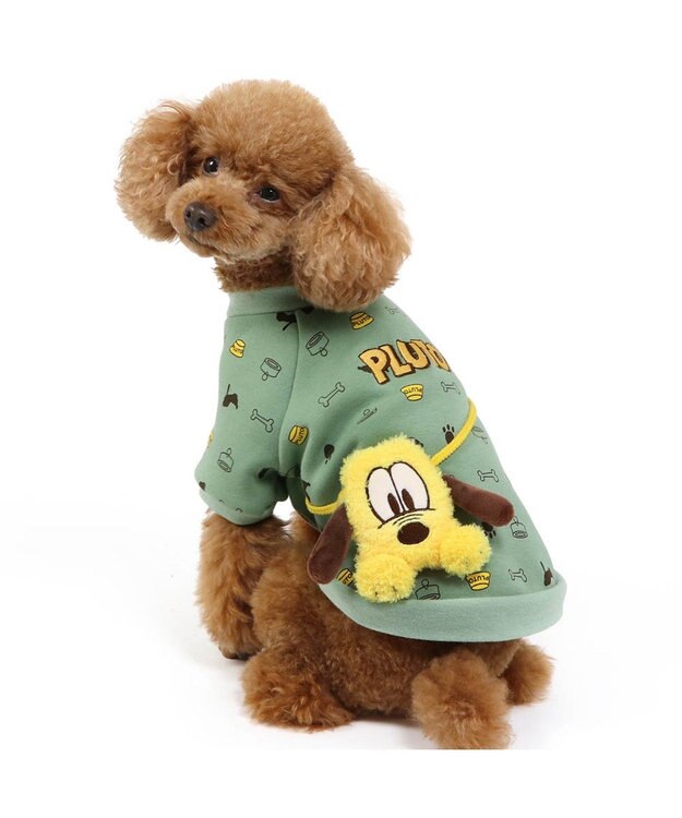 PET PARADISE ディズニー プルート トレーナー 《ポーチ付き》 小型犬 グリーン