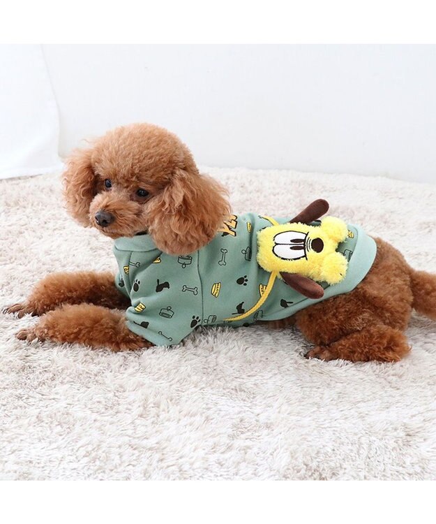 PET PARADISE ディズニー プルート トレーナー 《ポーチ付き》 小型犬 グリーン