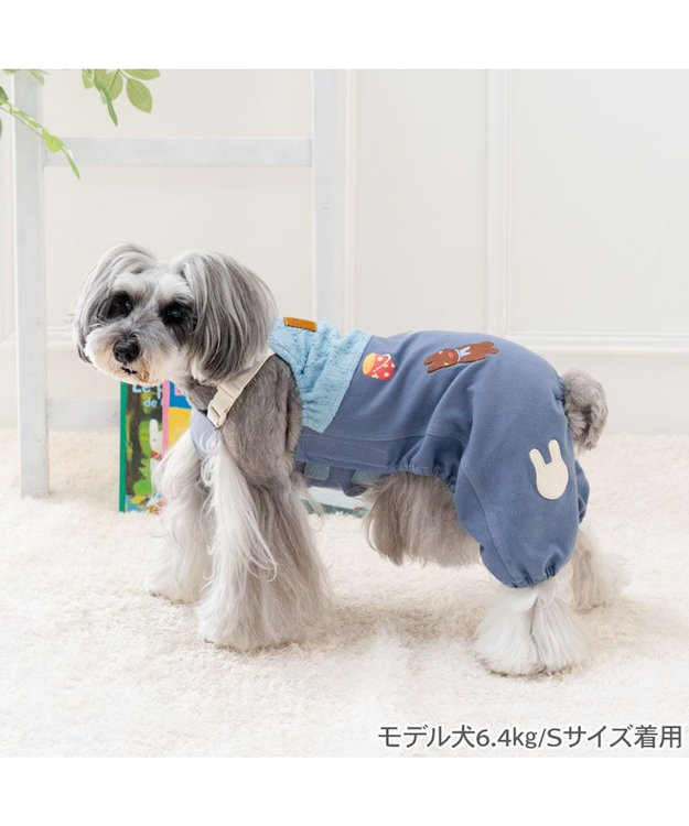 PET PARADISE リサとガスパール 刺繍レース オーバーオール 小型犬 ブルー