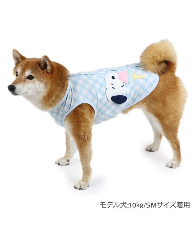PET PARADISE スヌーピー ポケットクール タンクトップ 《アイス柄》 中型犬 大型犬 ホワイト×ブルー