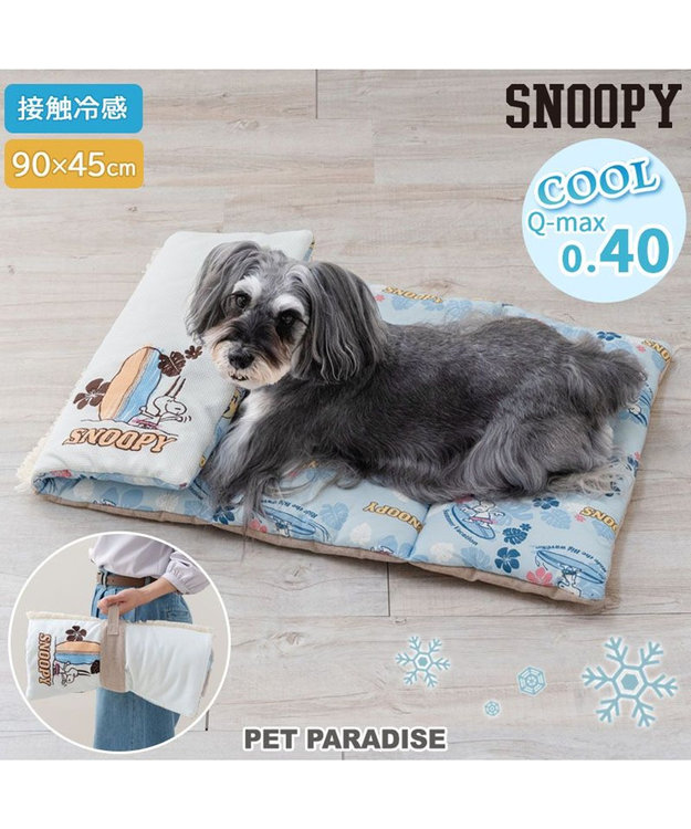 PET PARADISE スヌーピー クール ロールマット 《サーフ柄》 Ｍ ブルー系