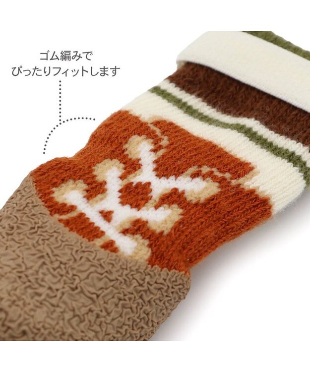 PET PARADISE ペットパラダイス ボーダー フィット靴 ＳＭ ベージュ×レッド