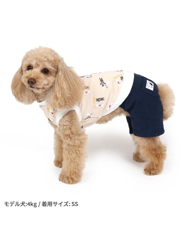 PET PARADISE リサとガスパール パンツ つなぎ 【小型犬】 青ポケット ベージュ