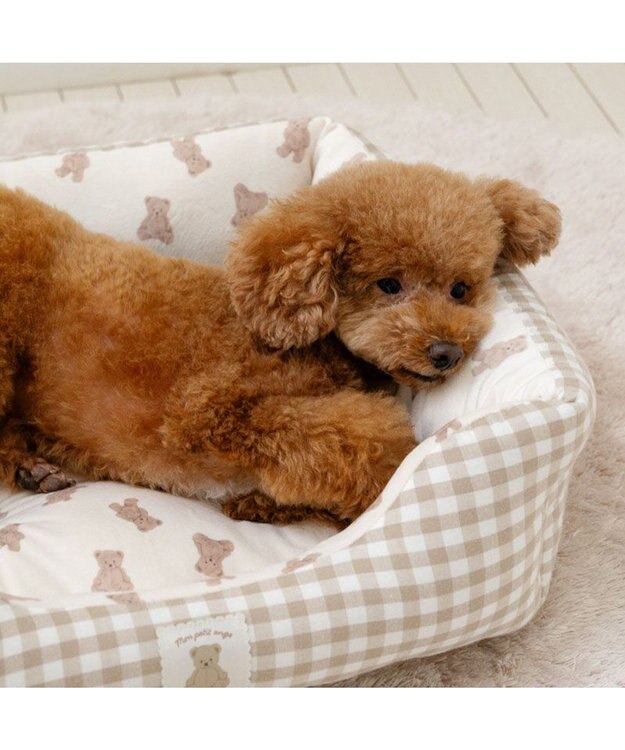 PET PARADISE ペットパラダイス くまちゃん カドラー  M《57×45cm》 オフホワイト×ブラウン