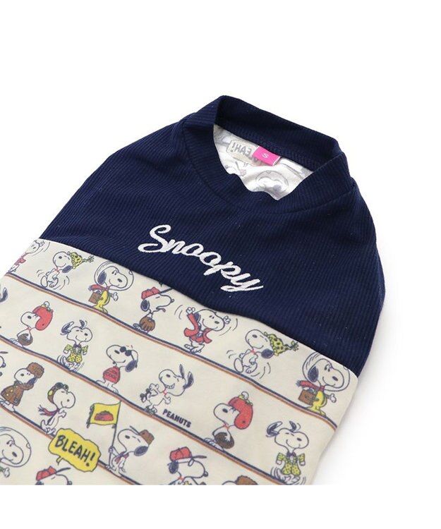 PET PARADISE スヌーピー パッチ付き 長袖 Tシャツ 《 ネイビー》【中型犬】 ネイビー