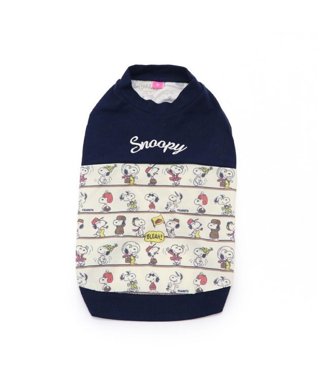 PET PARADISE スヌーピー パッチ付き 長袖 Tシャツ 《 ネイビー》【中型犬】 ネイビー