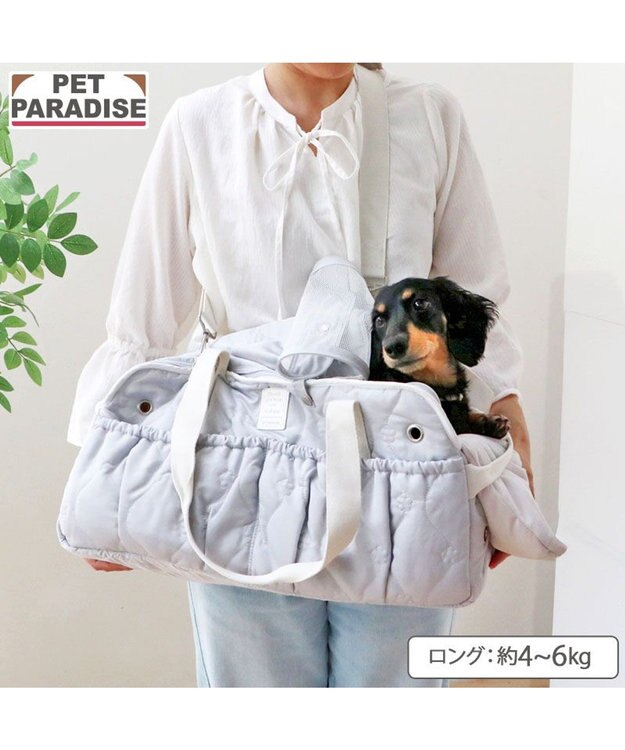 PET PARADISE ペットパラダイス キルティング キャリーバッグ 《グレー》 ロング グレー
