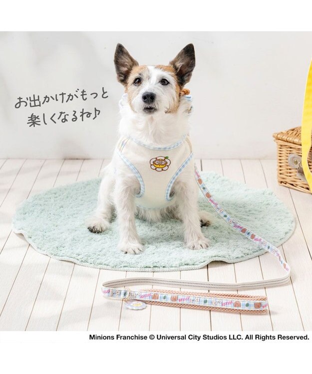PET PARADISE ミニオン ティム お花柄 リュックハーネス ３Ｓ ホワイト×ブラウン