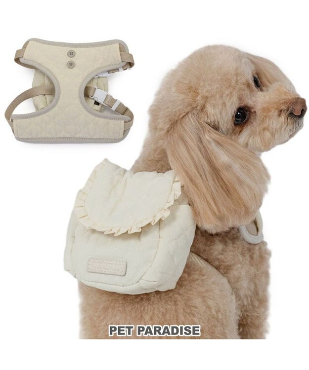 PET PARADISE ペットパラダイス キルトリュック付き ハーネス ３Ｓ 小型犬 ベージュ