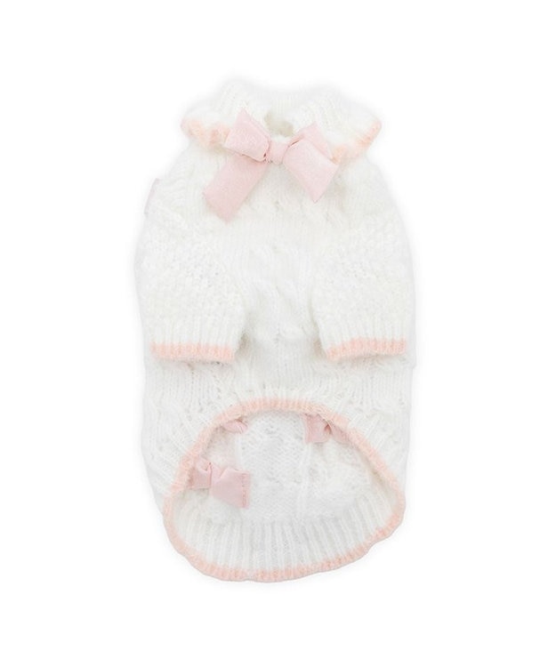 PET PARADISE cherircouture リボン編込ニット 小型犬 ピンク