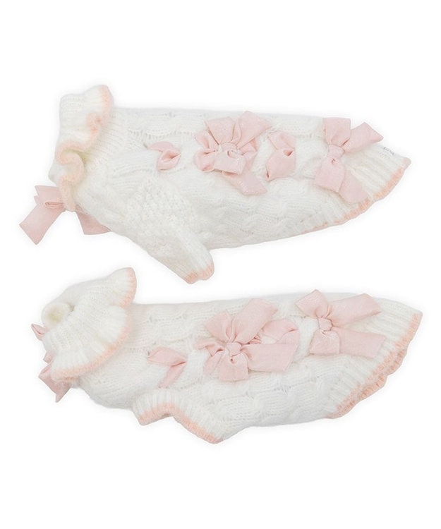 PET PARADISE cherircouture リボン編込ニット 小型犬 ピンク