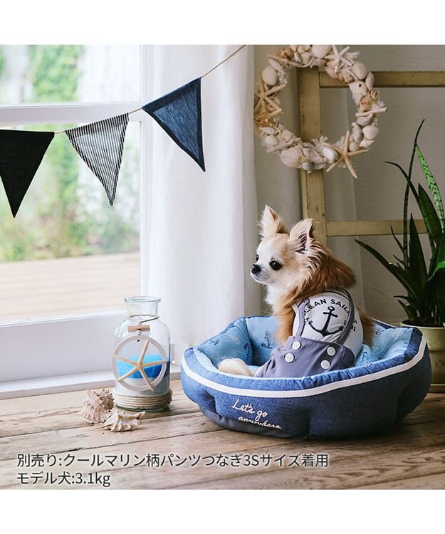 PET PARADISE ペットパラダイス クールカドラー 丸型《マリン柄》 超小型犬 マリン柄
