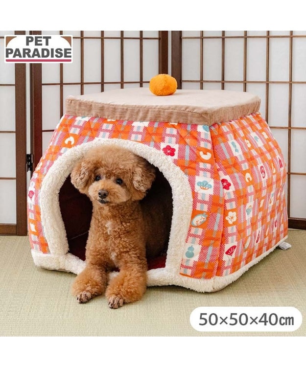 PET PARADISE ペットパラダイス ポカポカ こたつ ハウス Ｌ （50cm） レッド