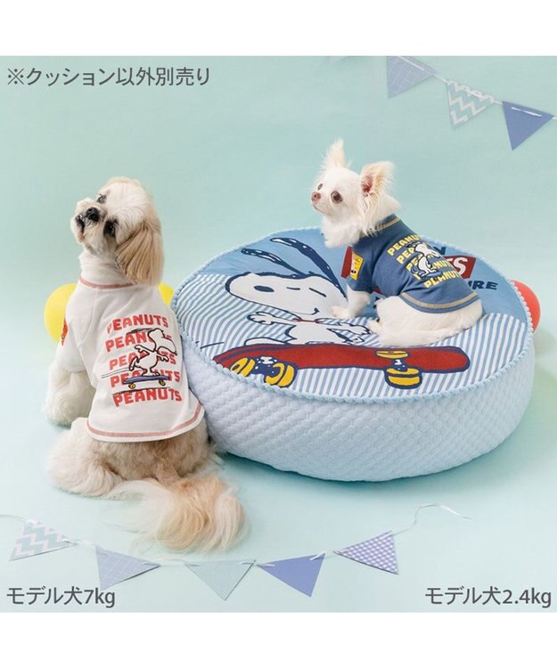 PET PARADISE 【8月初旬お届け】スヌーピー スケボークッション Ｍ ブルー
