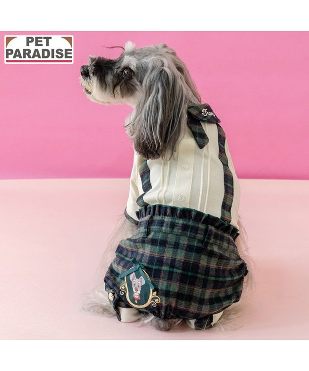 PET PARADISE ディズニー わんわん物語 トランプ パンツつなぎ 小型犬 グリーン