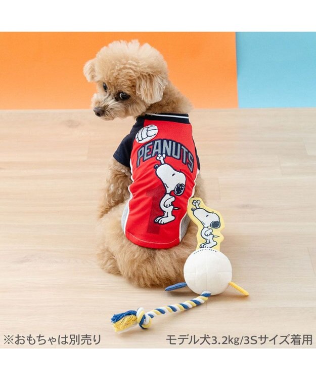 PET PARADISE スヌーピー バレーボール Tシャツ 接触冷感《レッド》 小型犬 レッド