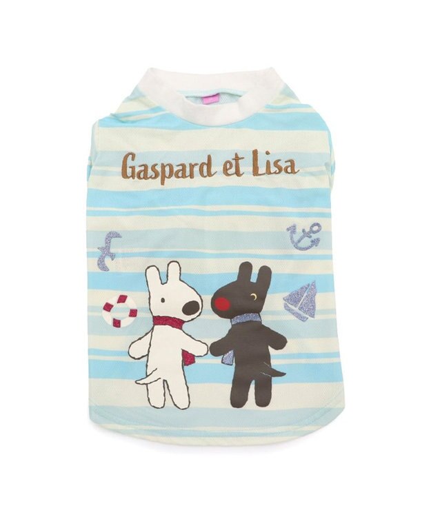 PET PARADISE リサとガスパール   接触冷感 Ｔシャツ 《マリン柄》小型犬 ブルー