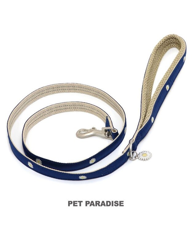 PET PARADISE ペットパラダイス お花チャームリード ４Ｓ～３Ｓ ネイビー