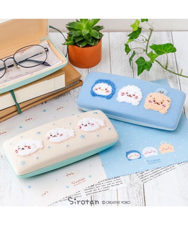 Mother garden しろたん クロス付 サガラ刺繍 眼鏡ケース 《お友達》 単品 お友達