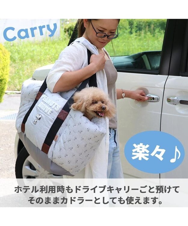 PET PARADISE スヌーピー ドライブ キャリーバッグ 【小型犬】 グレー