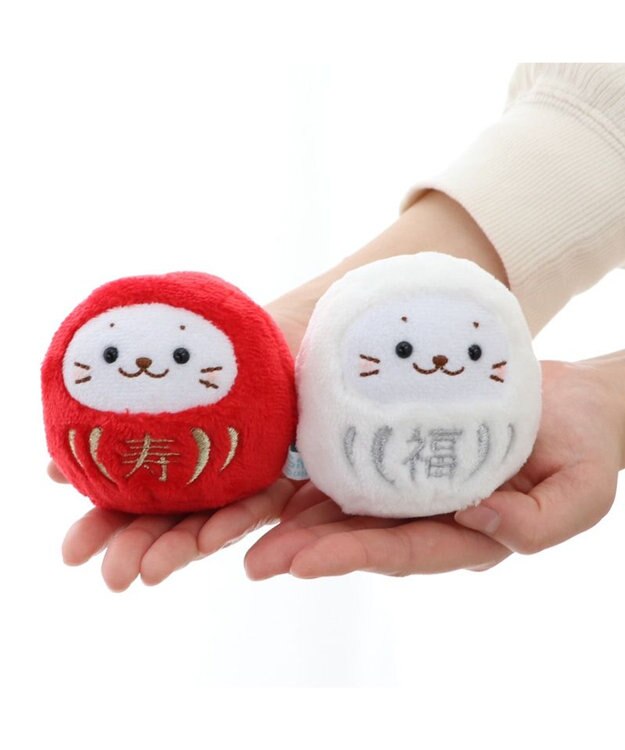 Mother garden しろたん だるま マスコット 《寿赤だるま》 8cm 単品 寿赤