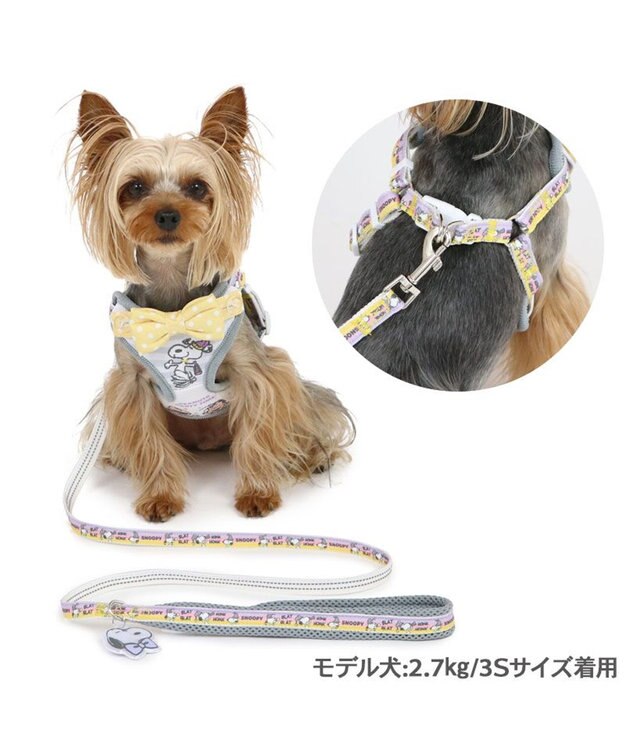 PET PARADISE スヌーピー リード&ハーネス 《パーティ柄》 S 小型犬 パーティ柄
