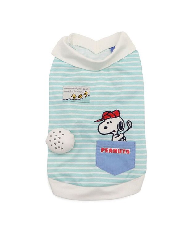 PET PARADISE スヌーピー ゴルファー Ｔシャツ 接触冷感 小型犬 ライトブルー
