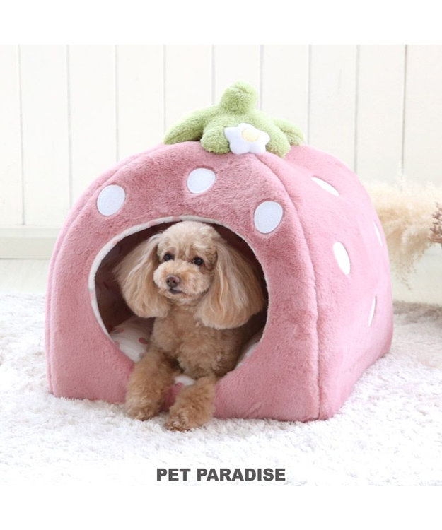 PET PARADISE ペットパラダイス くすみ苺  ハウス L  (45×45×46cm) 小型犬 ピンク