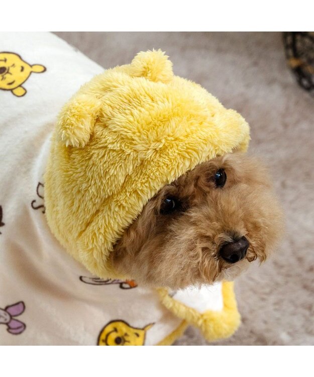 PET PARADISE ディズニー くまのプーさん 着る毛布 小型犬 ホワイト×イエロー