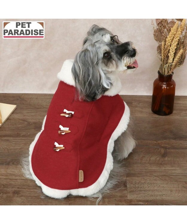 PET PARADISE ペットパラダイス  ノーブル ダッフル ポンチョ《レッド》 小型犬 レッド