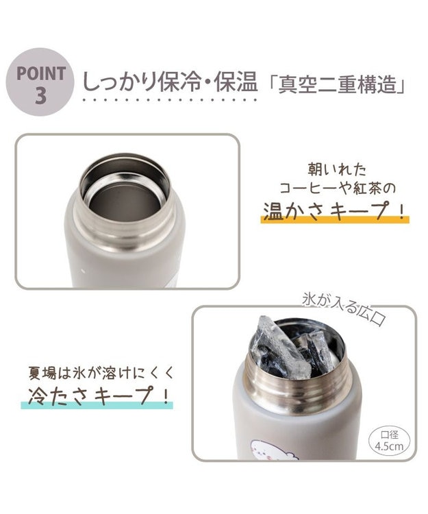 Mother garden しろたん ワンプッシュ ステンレス ボトル  480mL -