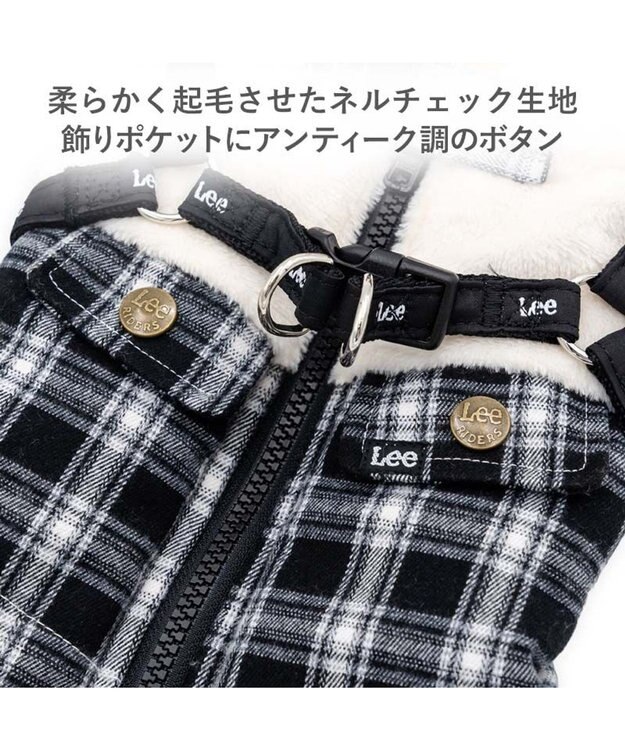 PET PARADISE Lee アウターハーネス 《チェック》 小型犬 ブラック×ホワイト