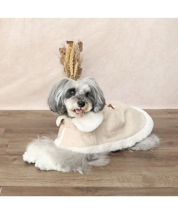 PET PARADISE ペットパラダイス  ノーブル ダッフル ポンチョ《ベージュ》 小型犬 ベージュ