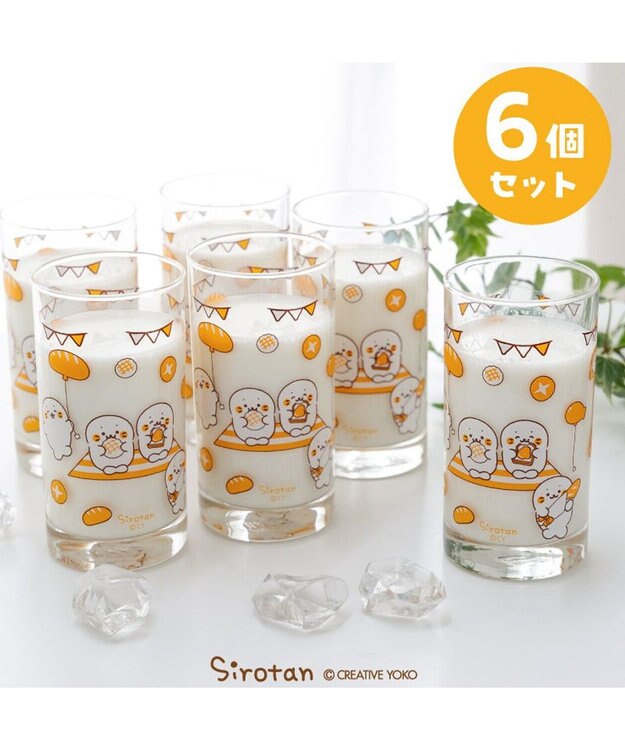 Mother garden しろたん グラス 6個セット 《マルシェ柄》 マルシェ柄