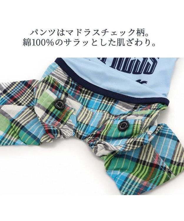 PET PARADISE 犬の服 春夏 ひんやり クール 接触冷感 虫よけ  J.PRESS マリン パンツ つなぎ 【小型犬】クールマックスエコメイド 水色