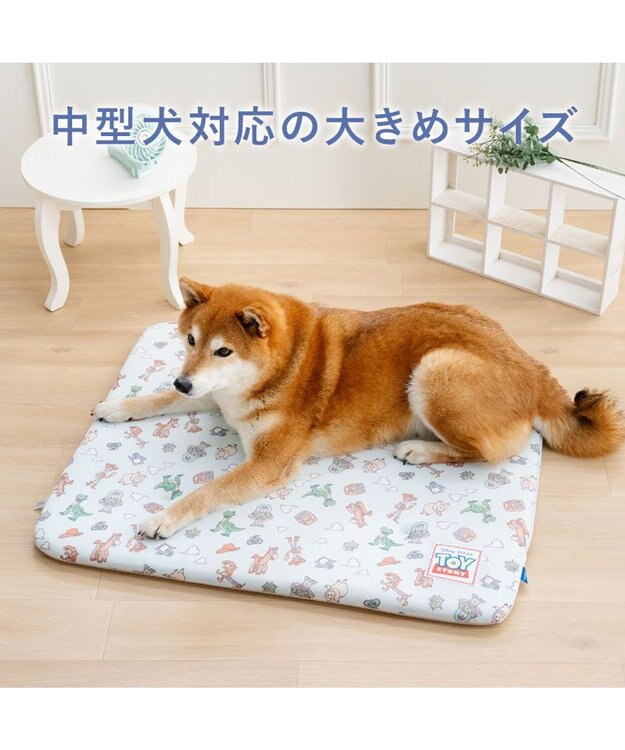 PET PARADISE ディズニー トイ・ストーリー もちっと クール マット Ｍ  《総柄》 ライトブルー