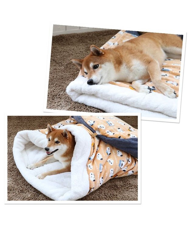 PET PARADISE スヌーピー 筒型寝袋 遠赤外線 《ブラザー柄》 57×95cm ブラザー柄