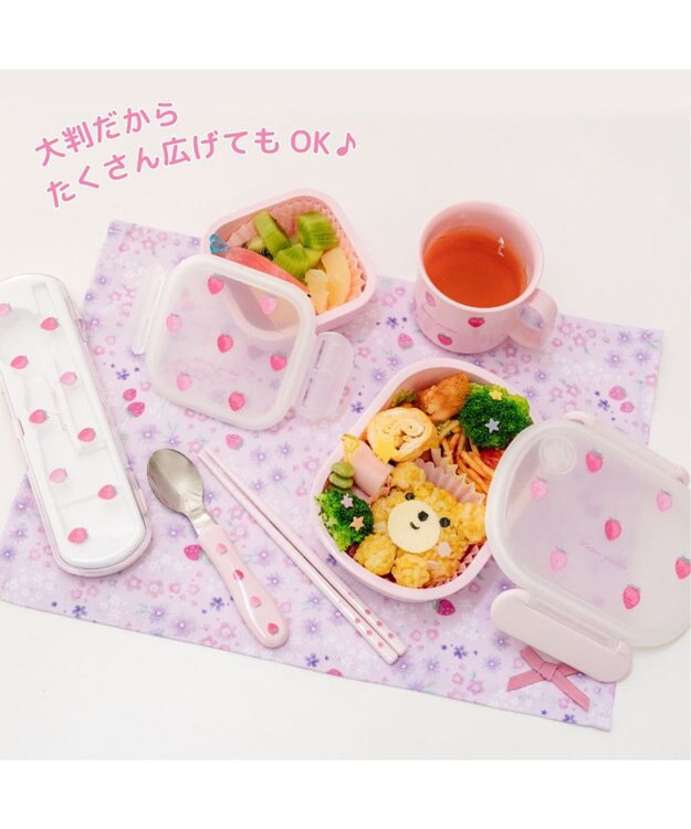 Mother garden マザーガーデン  野いちご ランチマット 《小花いちご柄》 大 小花いちご柄