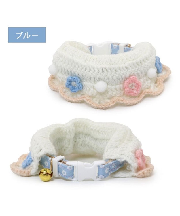 PET PARADISE ペットパラダイス 猫首輪 お花編み S / M ホワイト