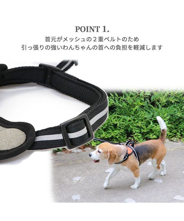 PET PARADISE ヘッドインハーネス  【ＳＭ】 オレンジ / ブルー 【中型犬】 オレンジ×グレー