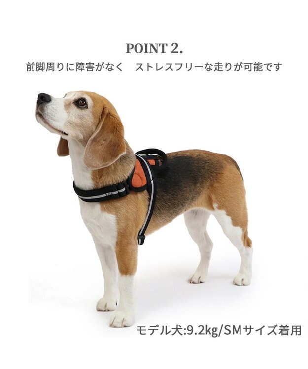 PET PARADISE ヘッドインハーネス  【ＳＭ】 オレンジ / ブルー 【中型犬】 オレンジ×グレー