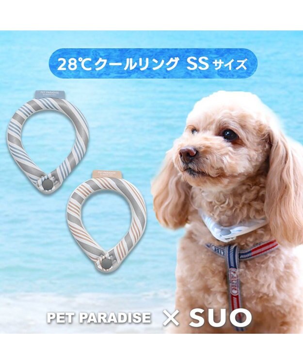 PET PARADISE ペットパラダイス 28℃ クールリング 【ＳＳ】 《 水色 / ベージュ》 水色 ＳＳ