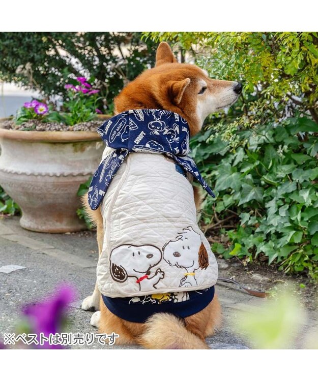 PET PARADISE スヌーピー パーカー 《デニム風》 中型犬 ネイビー