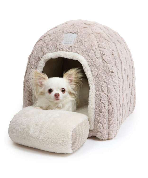PET PARADISE ペットパラダイス 遠赤外線 ボアハウス 《アラン柄》  38×40cm ベージュ