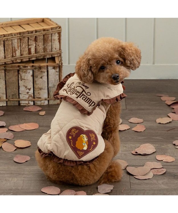 PET PARADISE ディズニー わんわん物語 レディ 遠赤軽量ふわベスト 小型犬 ブラウン