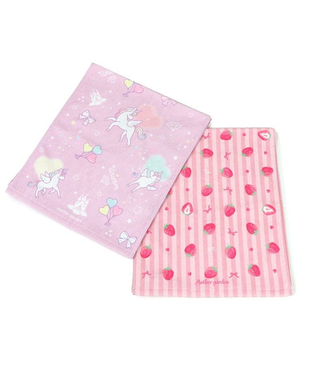 Mother garden マザーガーデン フェイスタオル 80×34cm 《ユニコーン/野いちご》単品 野いちご